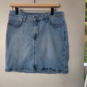 Lee Denim Jean Skort Reg Fit Mid Rise Sz 10 Stretch Shorts Under